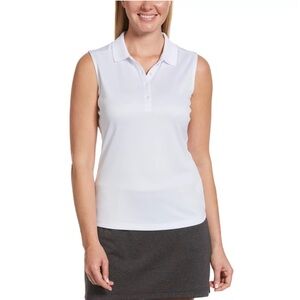Callaway Women's Essential Solid Knit Sleeveless Golf Polo SZ XS